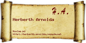 Herberth Arnolda névjegykártya